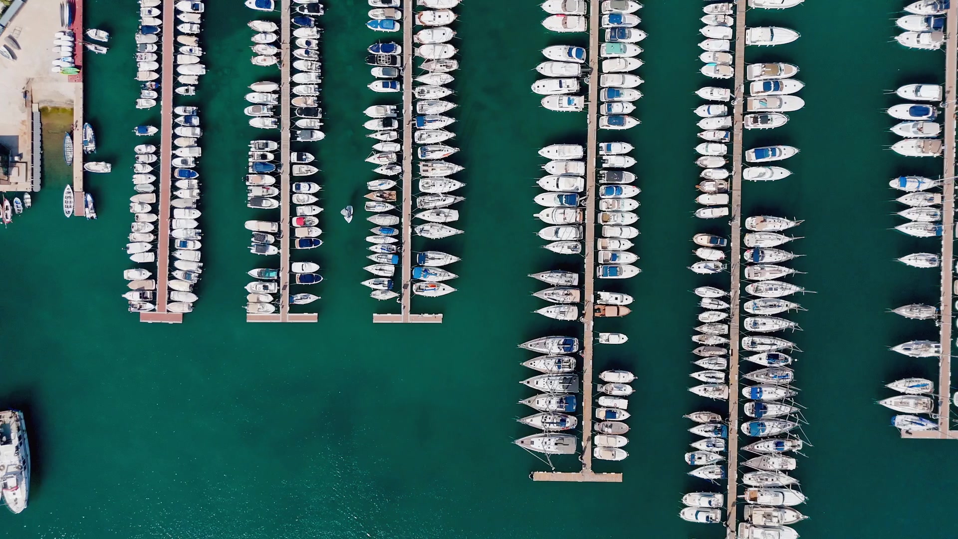 Drone shot of the marina